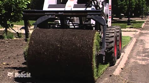 sod layer attachment for skid steer|bobcat sod roller attachment.